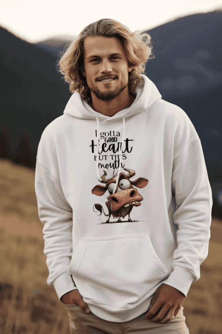 Funny Cow Hoodie - Good Heart But This Mouth Sweatshirt
