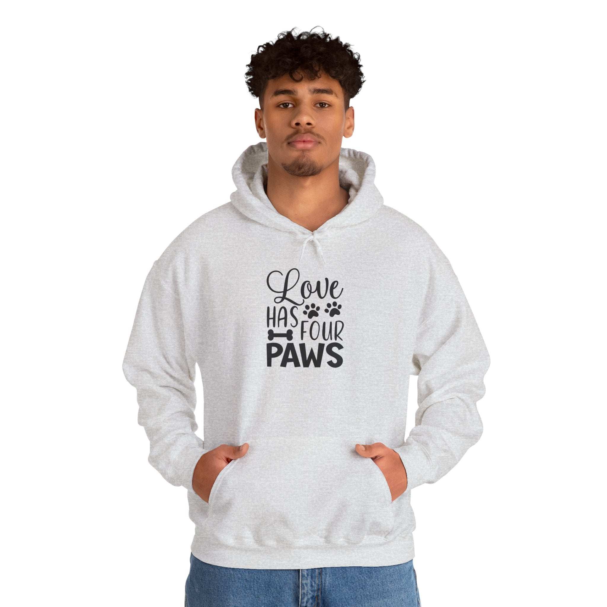 Love Has Four Paws Hoodie – Cozy Unisex Sweatshirt for Pet Lovers