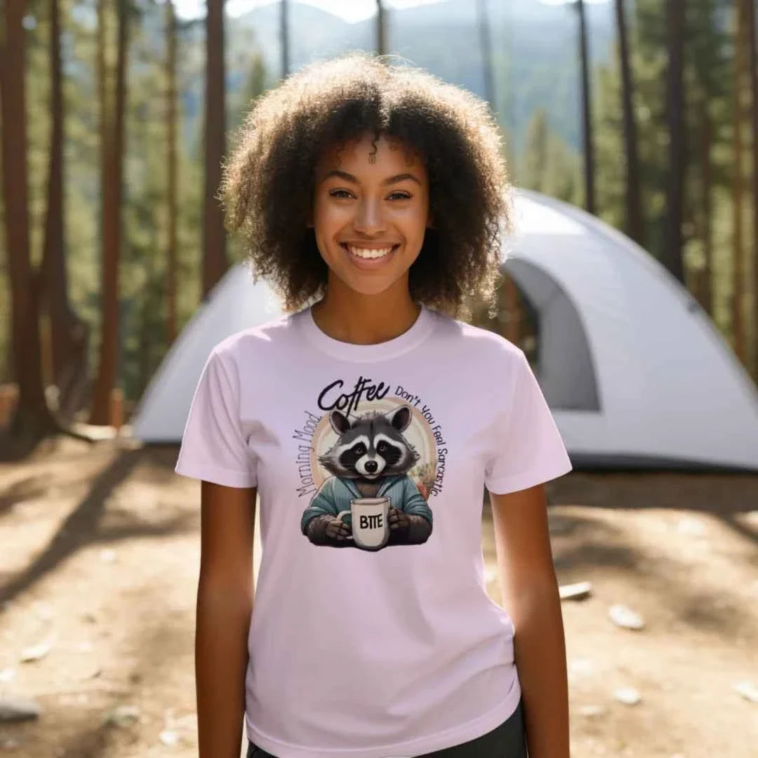 Comfort Colors T-Shirt - Raccoon Morning Coffee
