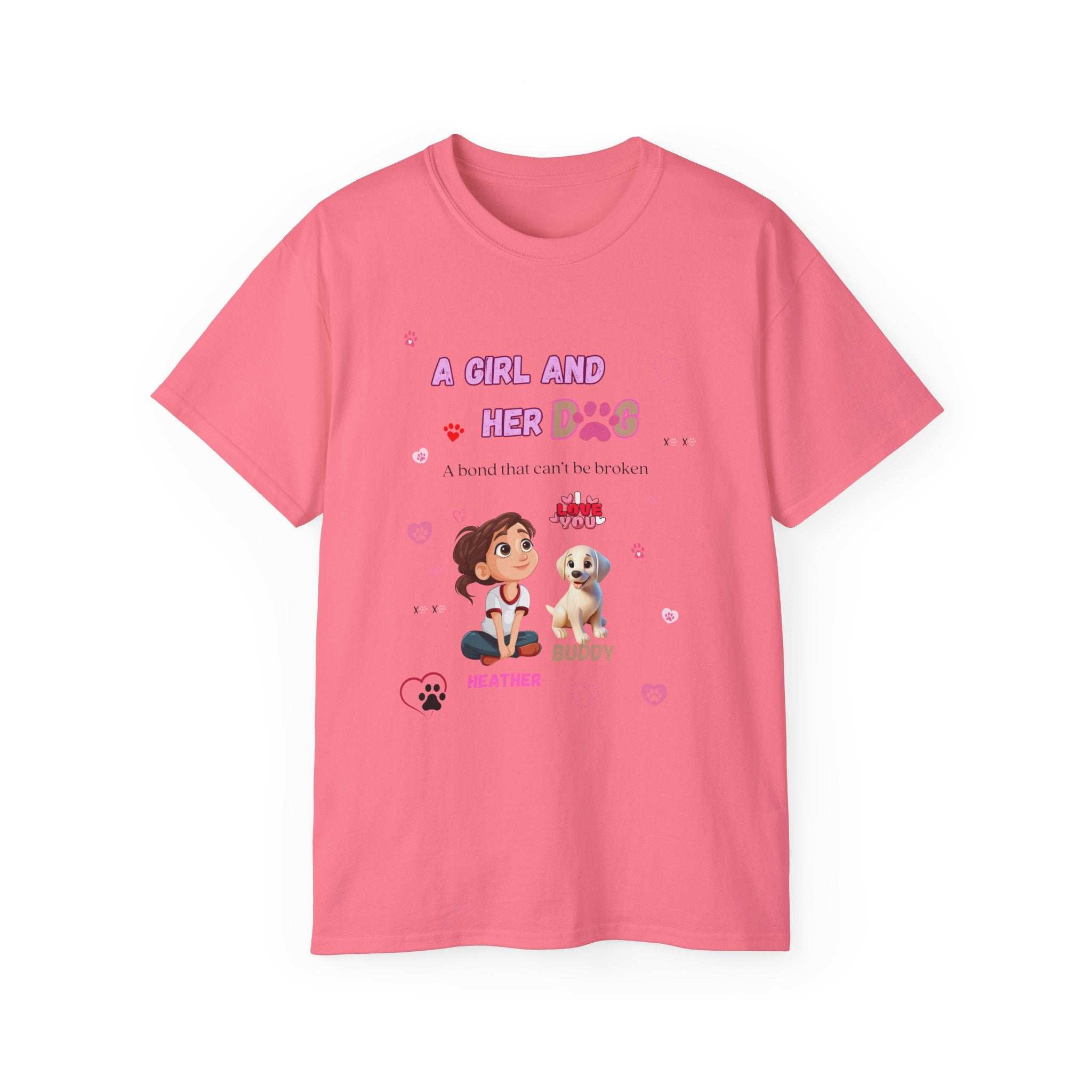 Girl and Her Dog Unisex Tee | Cute Pet Lover Shirt | Personalized Gift