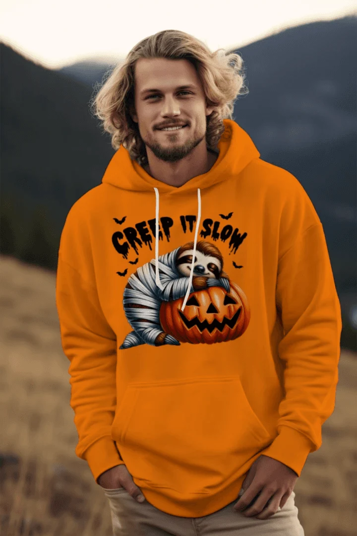 Cute Sloth Pumpkin Halloween Hoodie - Cozy Fall Sweatshirt