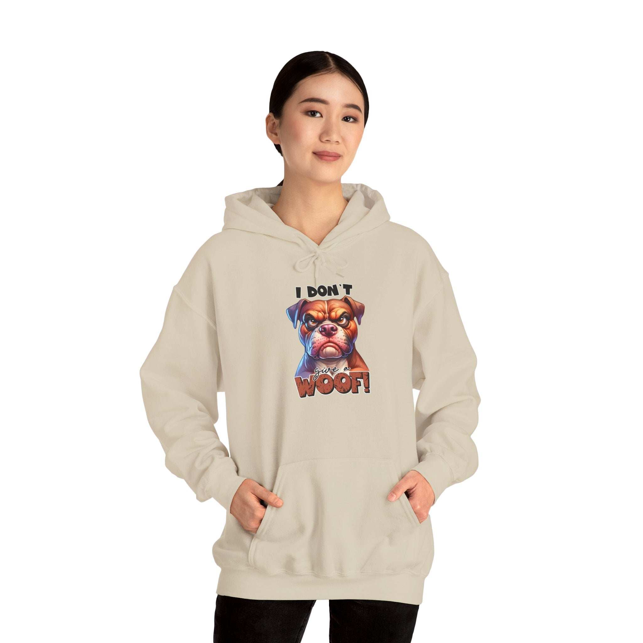 Fun Dog-Themed Unisex Hoodie - "I Don't Give a Woof"