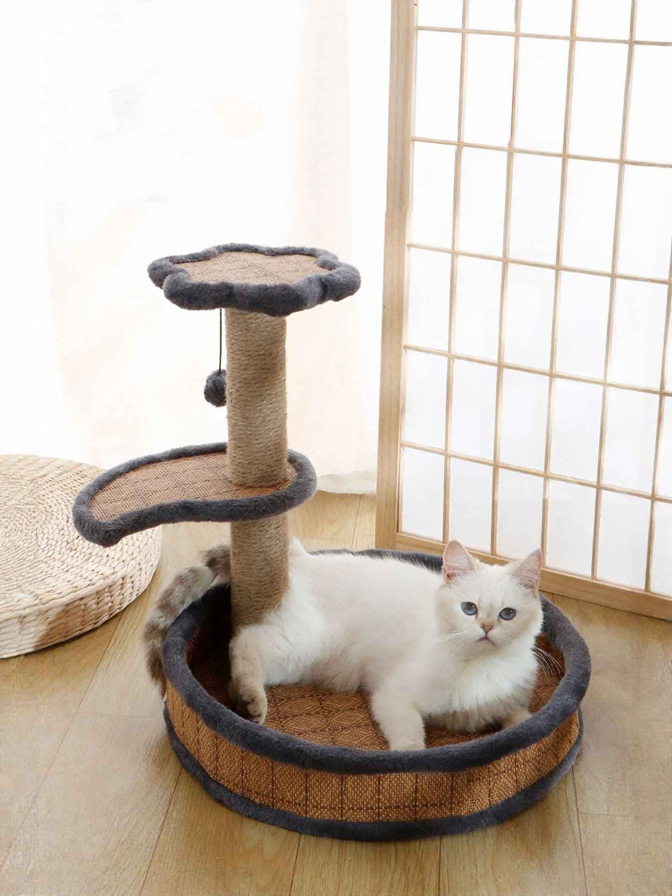 Cat Scratching Post with Bed - Sisal Tower and Toy