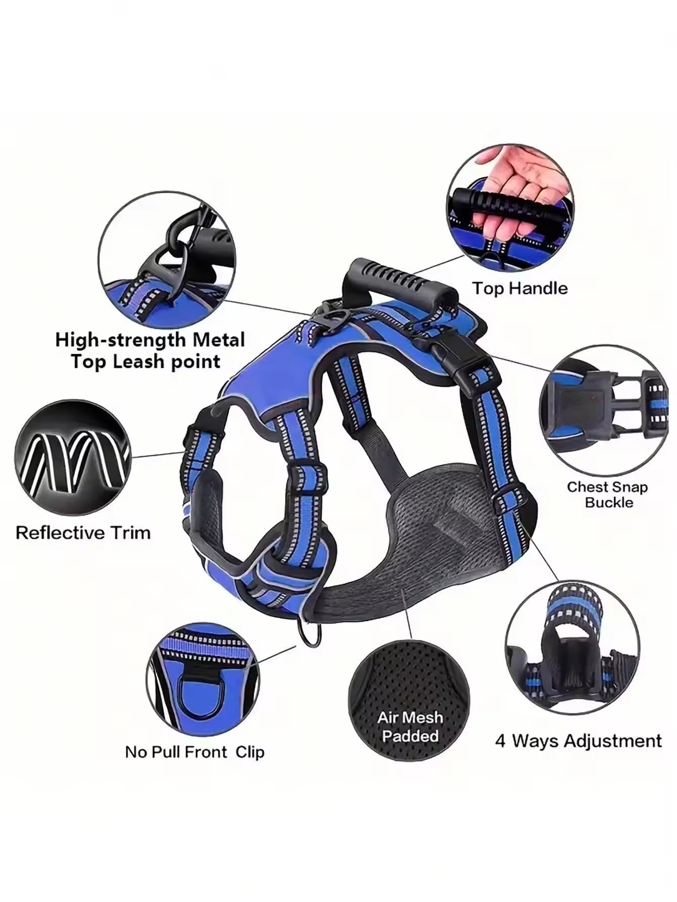 Tactical Dog Harness Set with Car Seat Belt & Travel Bowl