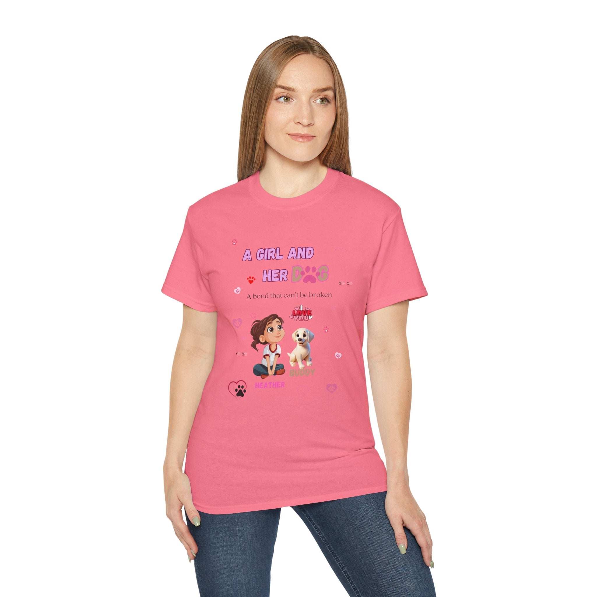 Girl and Her Dog Unisex Tee | Cute Pet Lover Shirt | Personalized Gift