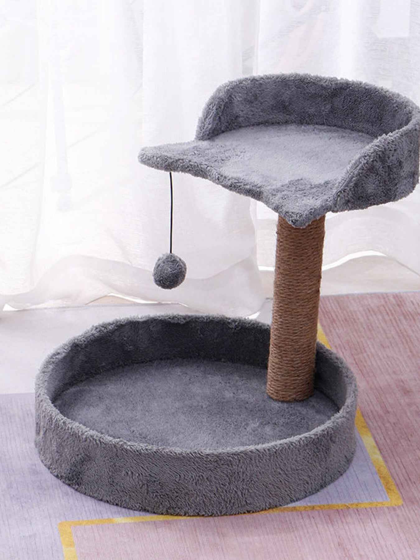 Cat Scratching Post with Bed - Sisal Tower and Toy