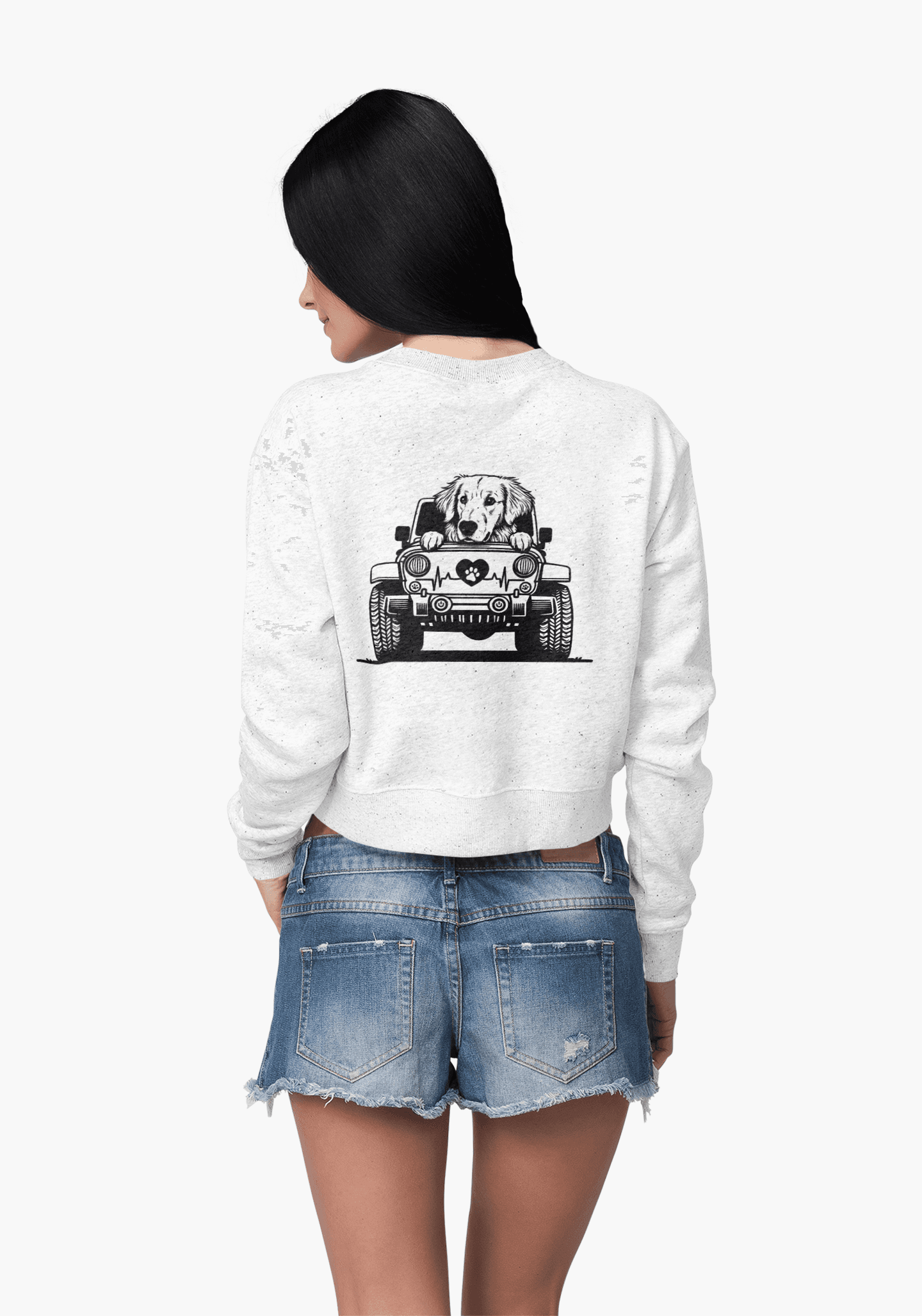 Golden Retriever Jeep Sweatshirt - Dog Lover's Heavy Blend