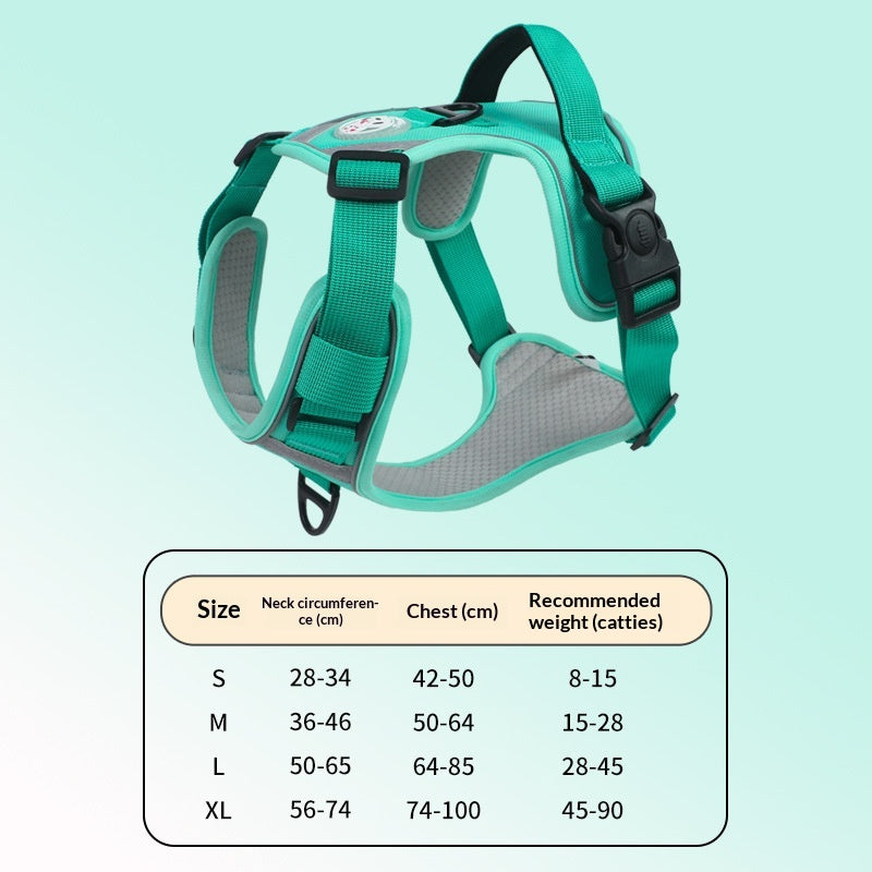 Adjustable Dog Harness - Large Chest Style with Leash