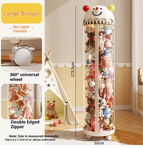 Pet Toy Storage Tower - Clear Cylinder Organizer with LED Lights