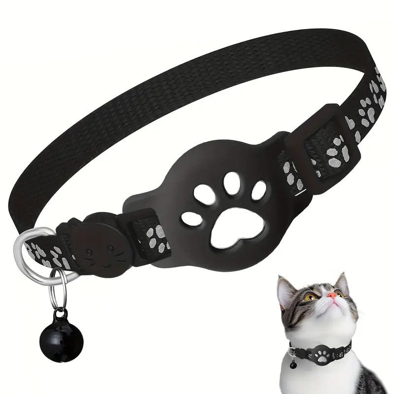 Paw Prints Tracker - Cat Collar with AirTag Holder