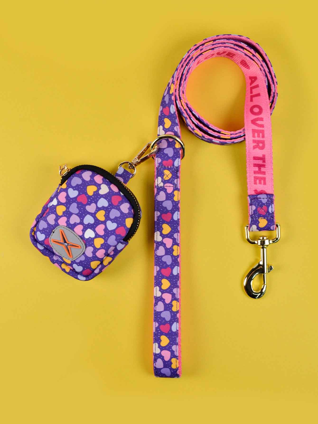 Dog Leash with Poop Bag Holder - Matching Set