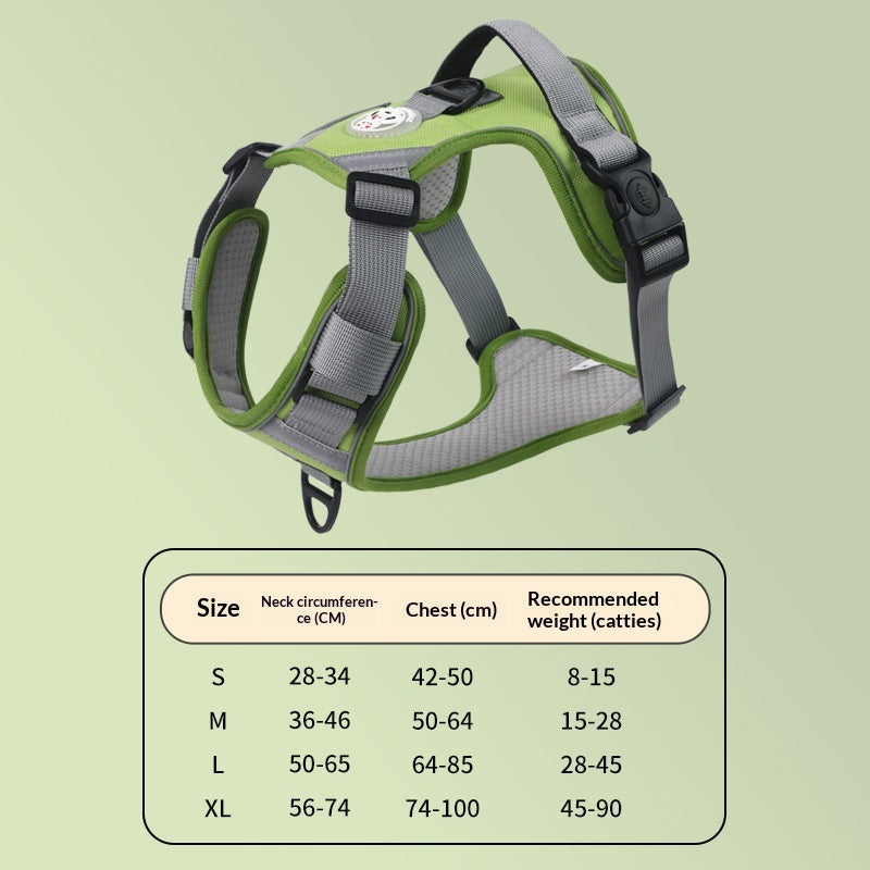 Adjustable Dog Harness - Large Chest Style with Leash
