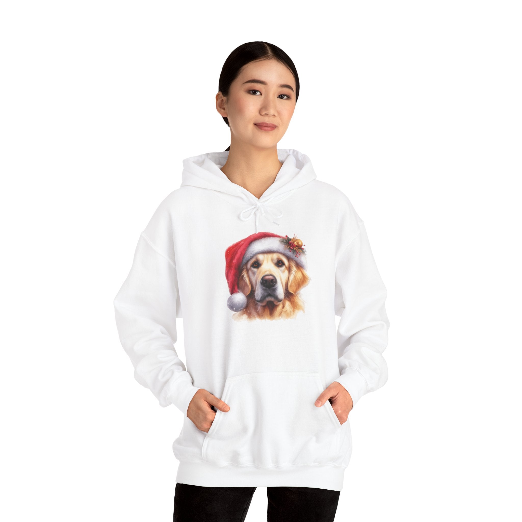 Christmas Hoodie - Golden Retriever in Santa Hat