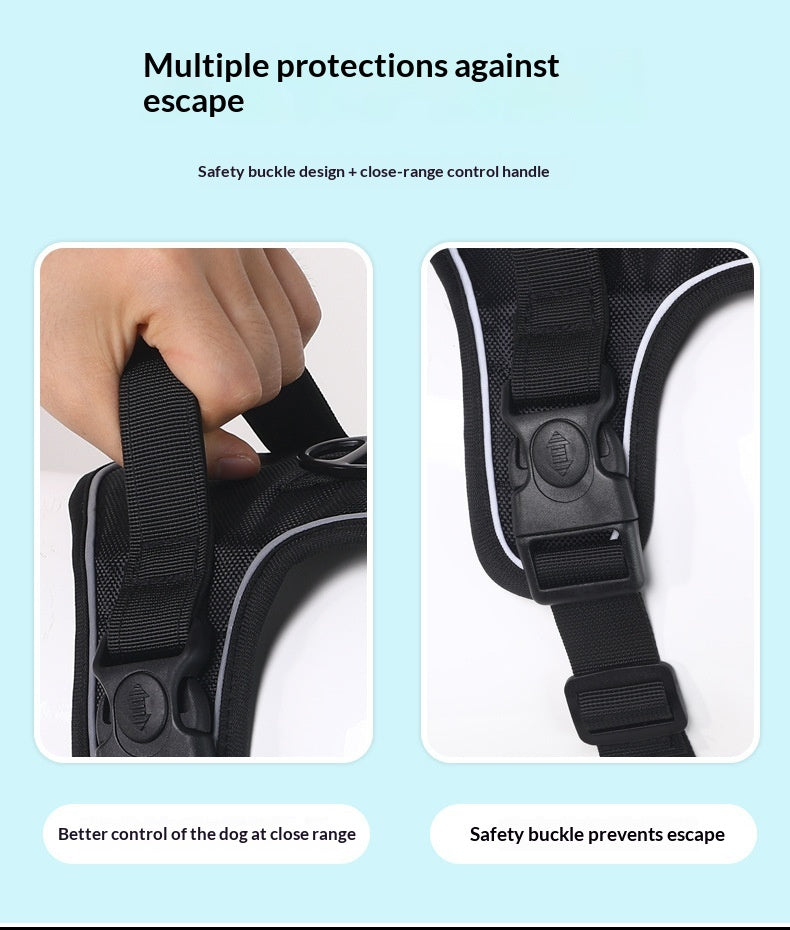 Adjustable Dog Harness - Large Chest Style with Leash