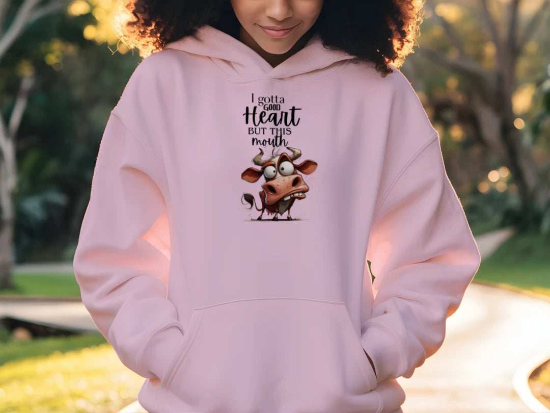 Funny Cow Hoodie - Good Heart But This Mouth Sweatshirt