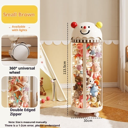 Pet Toy Storage Tower - Clear Cylinder Organizer with LED Lights