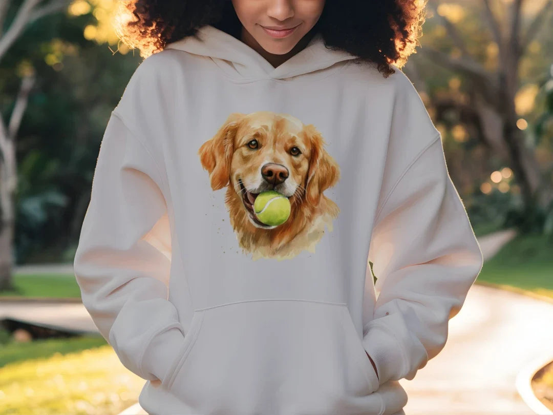 Golden Retriever Hoodie Tennis Ball - Dog Lover Sweatshirt