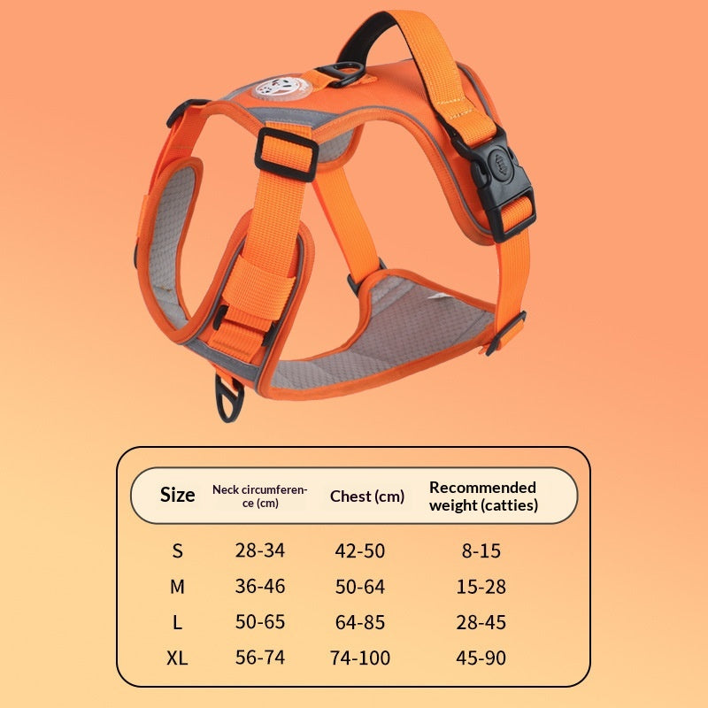 Adjustable Dog Harness - Large Chest Style with Leash