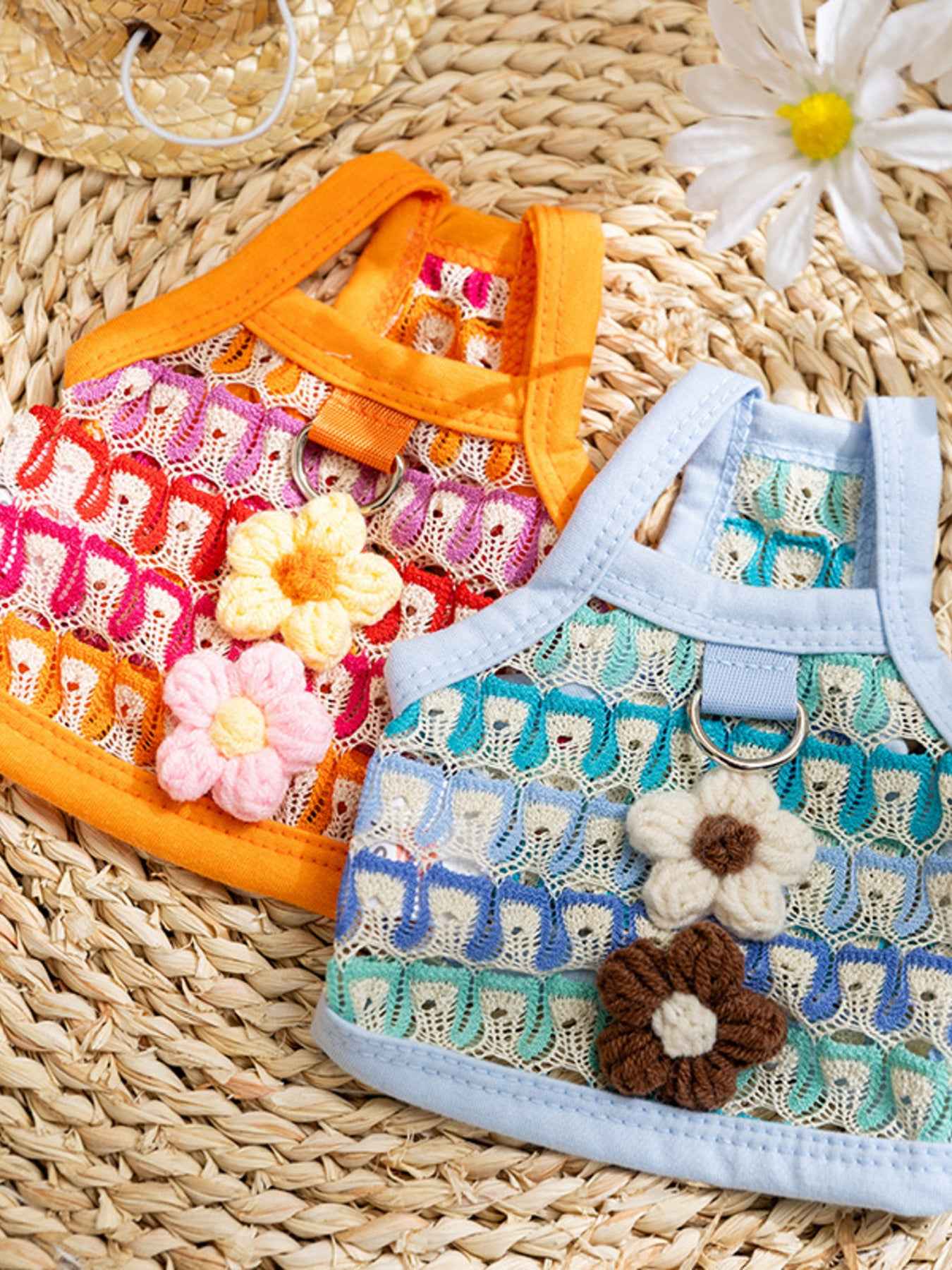 Floral Flair Breathable Pet Top - Harness-Ready