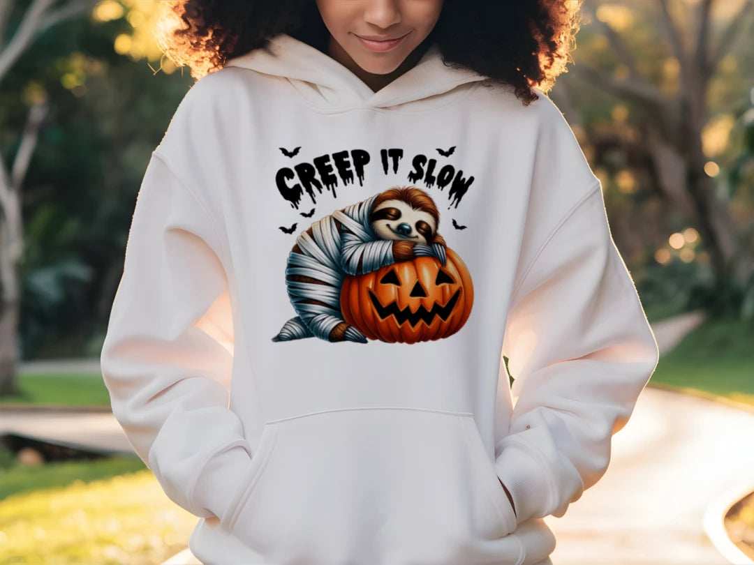 Cute Sloth Pumpkin Halloween Hoodie - Cozy Fall Sweatshirt