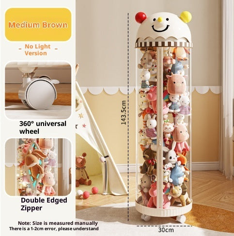 Pet Toy Storage Tower - Clear Cylinder Organizer with LED Lights