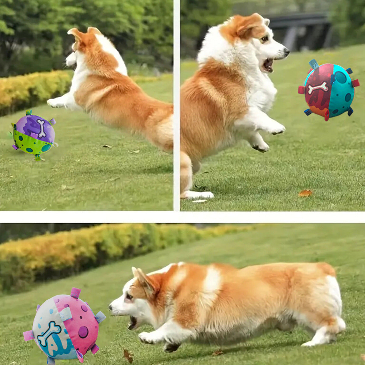 Dog Soccer Ball - Interactive Tug Toy with Straps