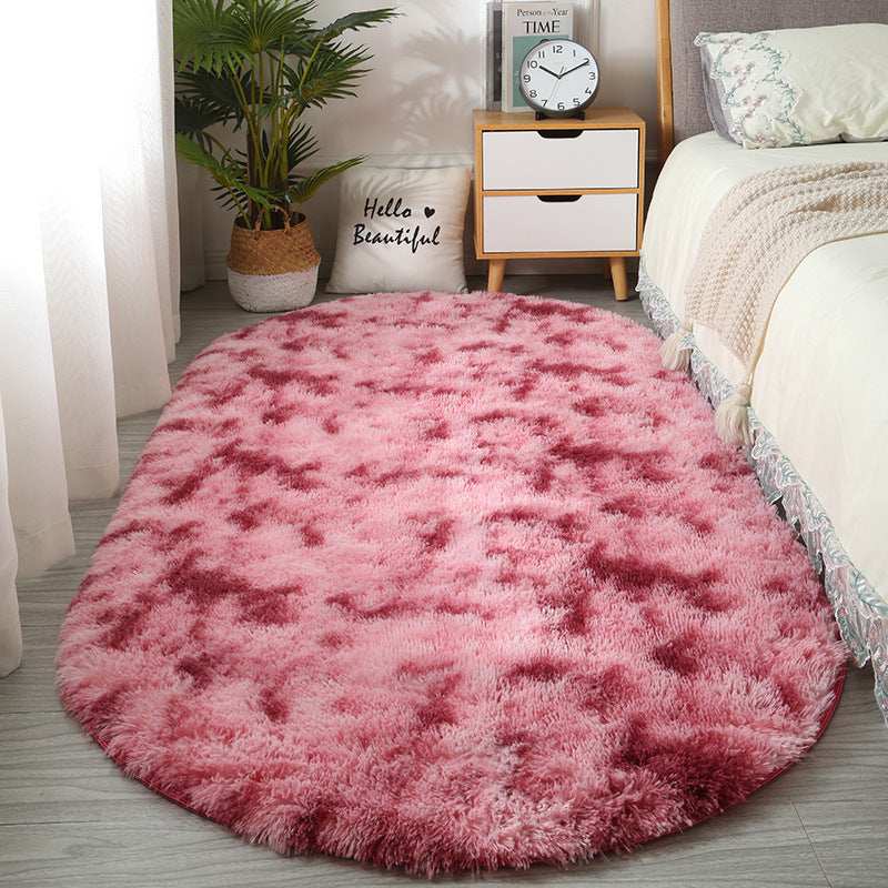Silk Hair Tie-dyed Carpet Living Room Bedroom Bedside Pet Mat