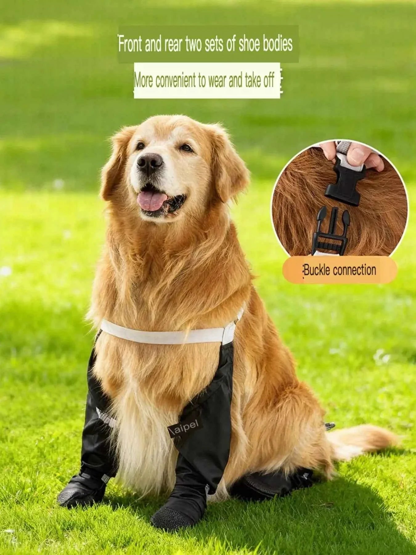 Dog Boots Waterproof Protective - Adjustable Paw Shoes