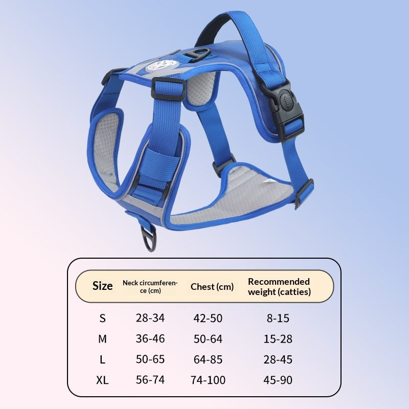 Adjustable Dog Harness - Large Chest Style with Leash