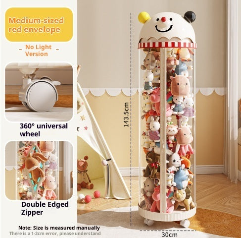 Pet Toy Storage Tower - Clear Cylinder Organizer with LED Lights