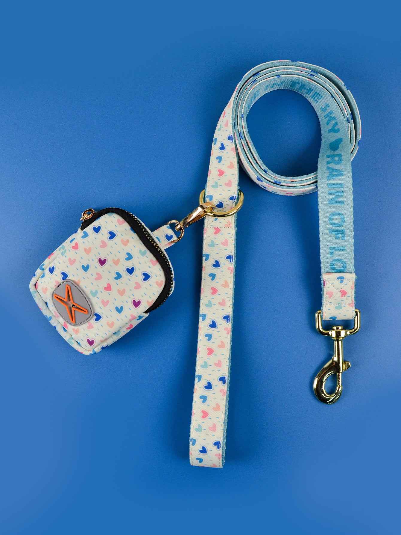 Dog Leash with Poop Bag Holder - Matching Set