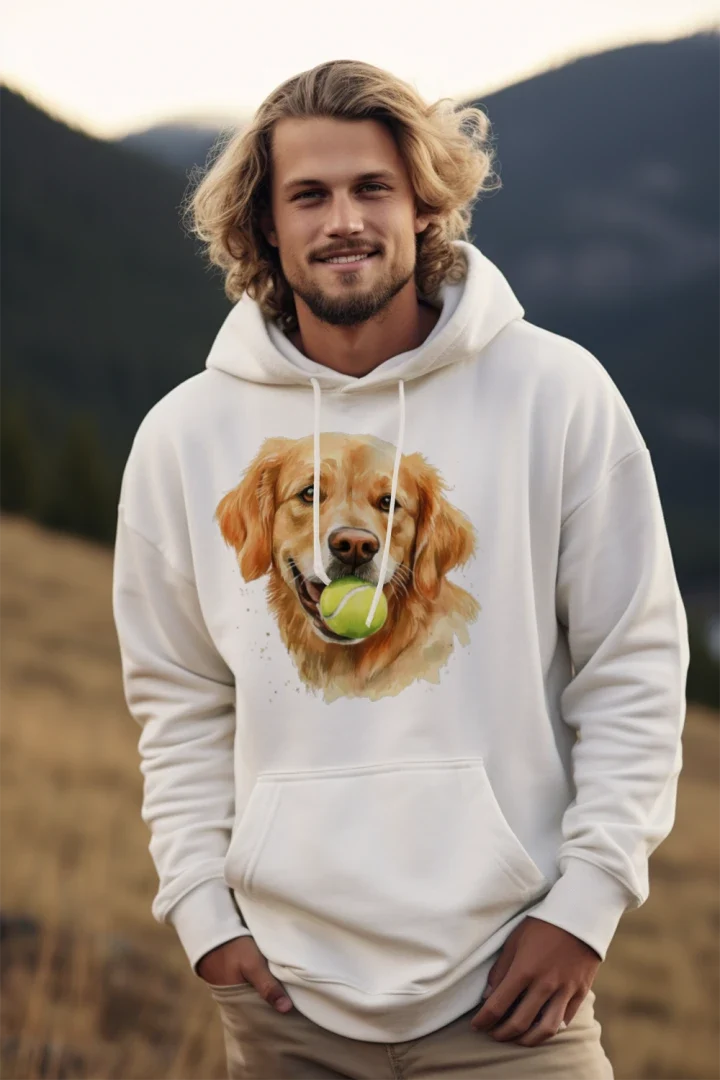 Golden Retriever Hoodie Tennis Ball - Dog Lover Sweatshirt