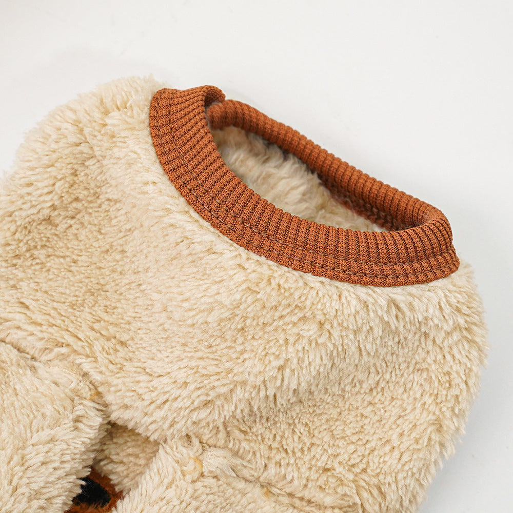 Bear Ears Fleece Coat - Warm Winter Pet Outfit