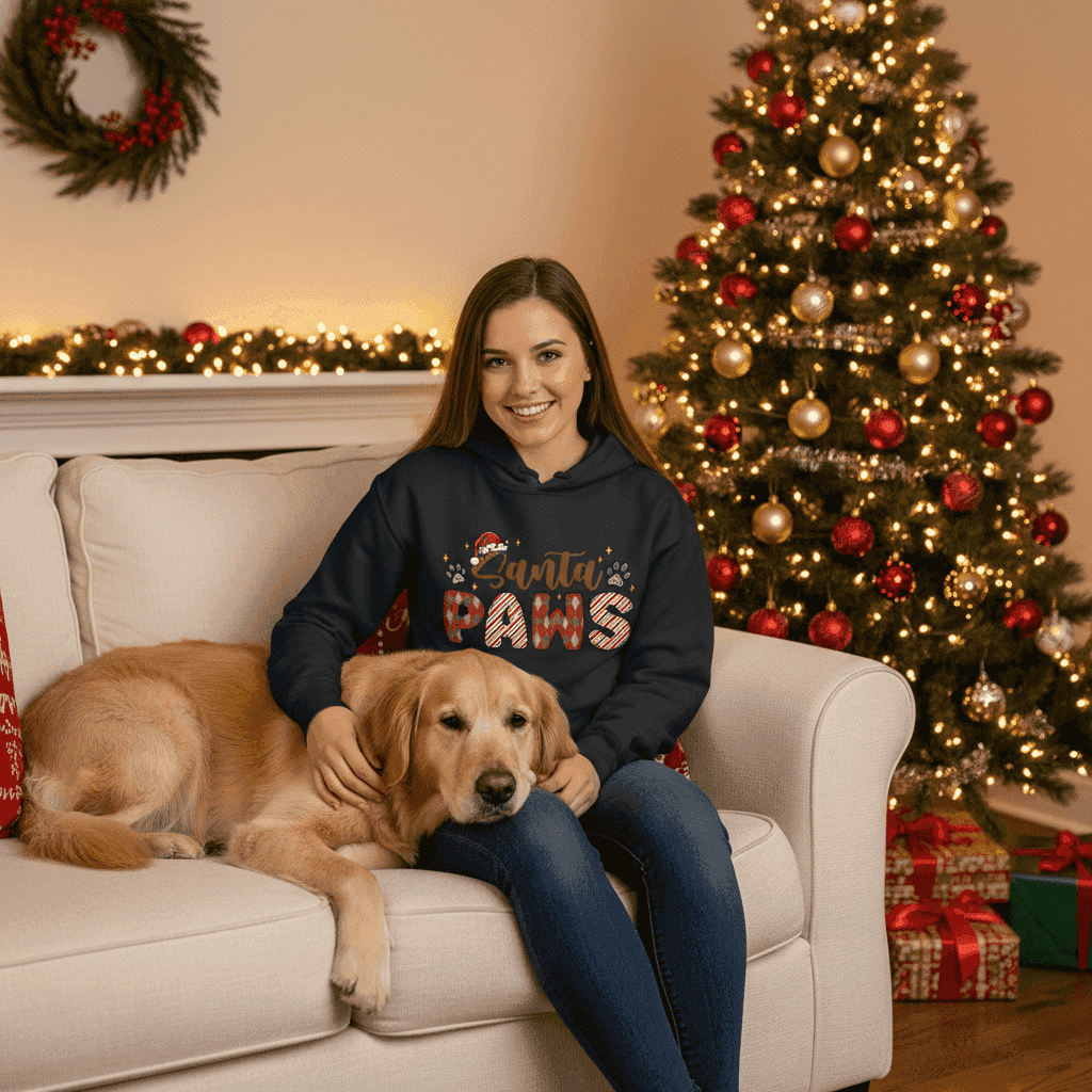 Santa Paws Holiday Hoodie for Dog Lovers - Cozy Festive Gift