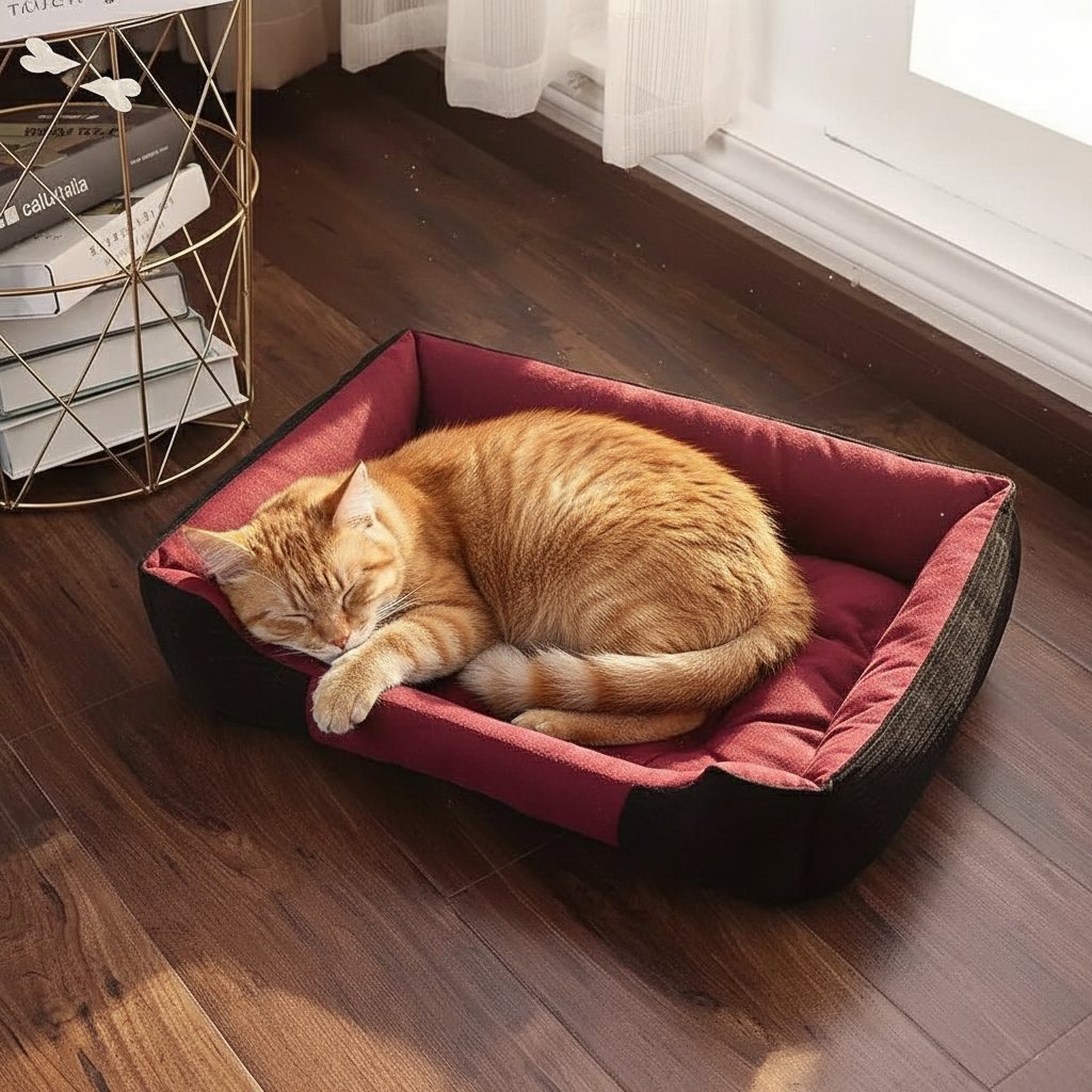 Winter Pet Bed - Warm Cozy Cushion for Dogs & Cats