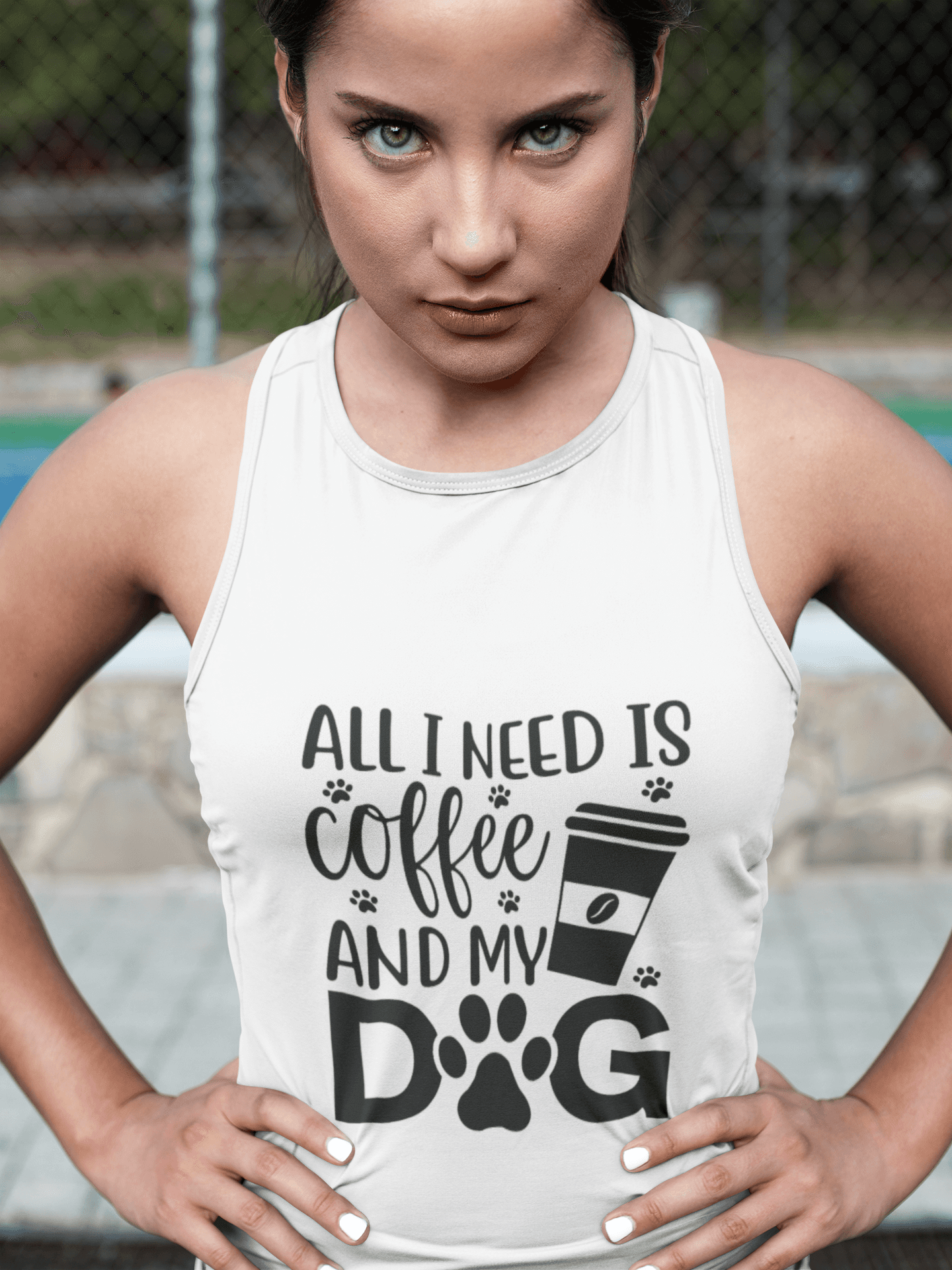 Coffee & Dog Lover's Racerback Tank Pet Lover Apparel