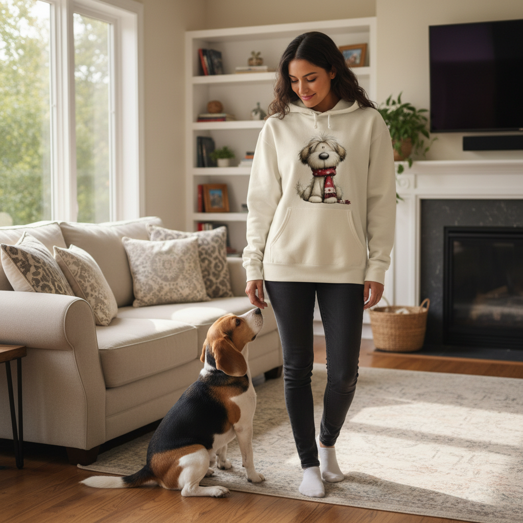 Whimsy Dog Scarf - Comfort Colors Cozy Sweatshirt
