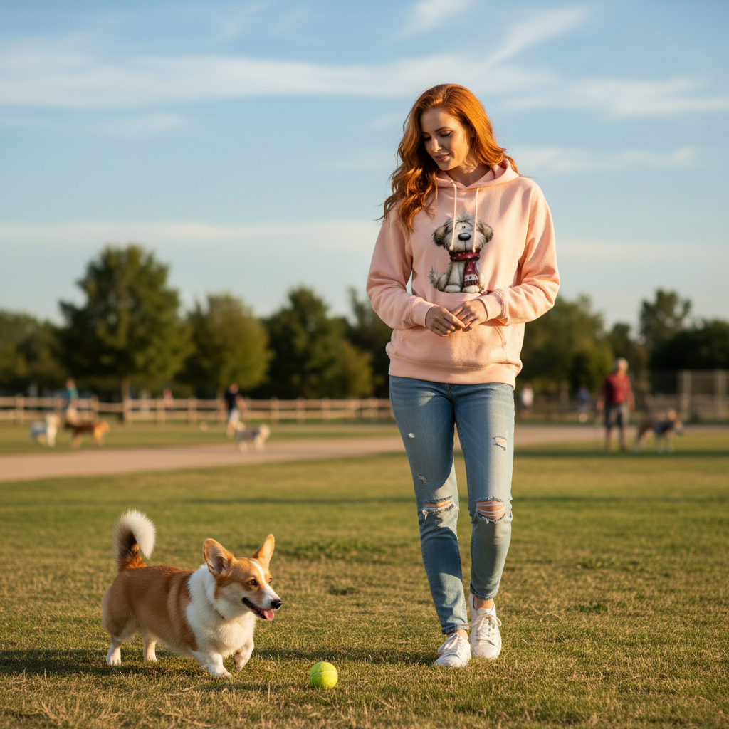 Whimsy Dog Scarf - Comfort Colors Cozy Sweatshirt
