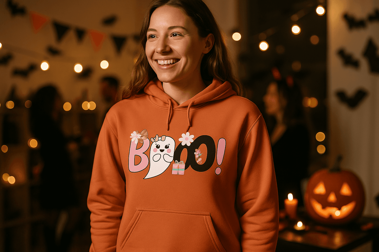 Cute Boo Ghost Hoodie Sweatshirt - Adorable Halloween Style