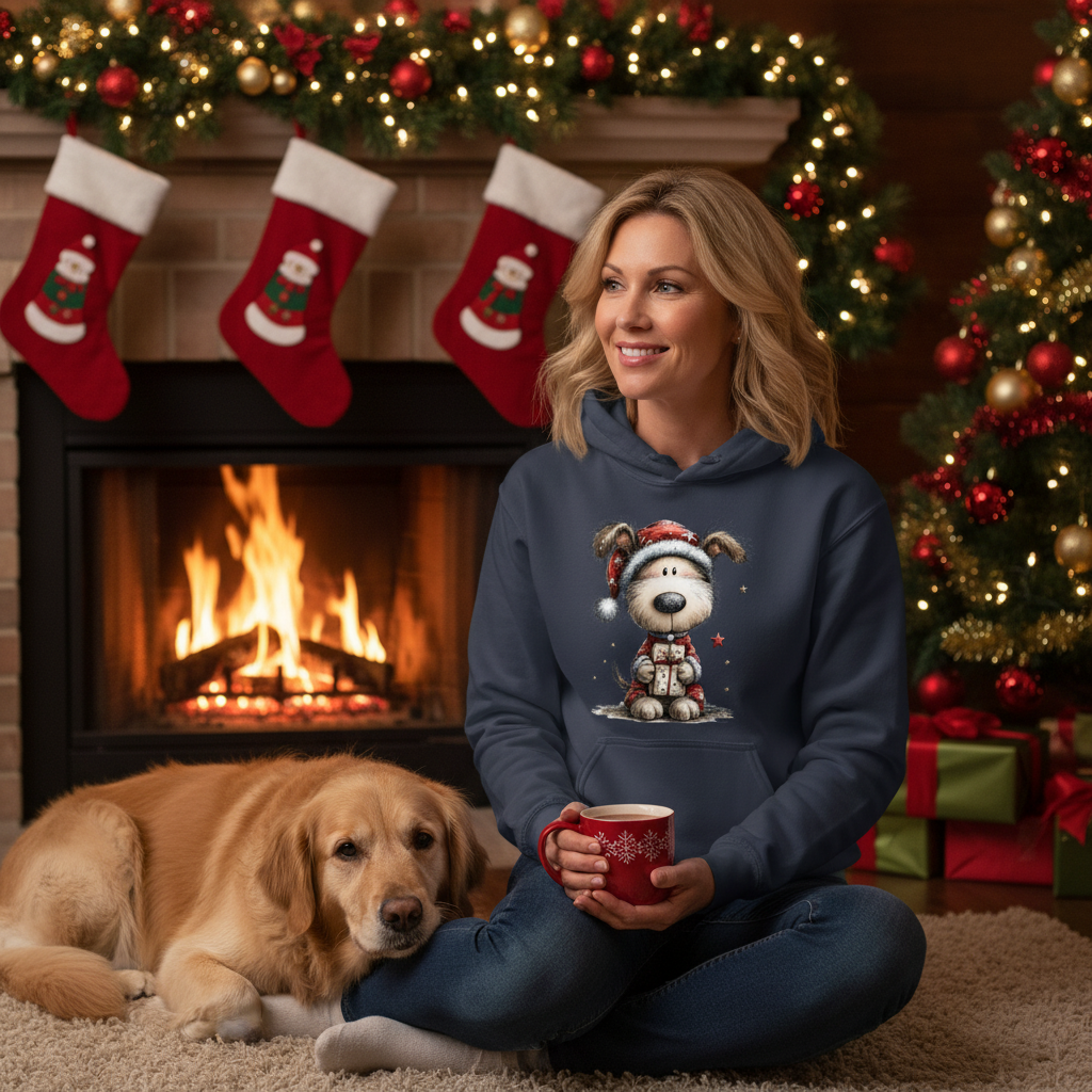 Whimsy Pup Christmas - Dog Lover Holiday Hoodie Gift