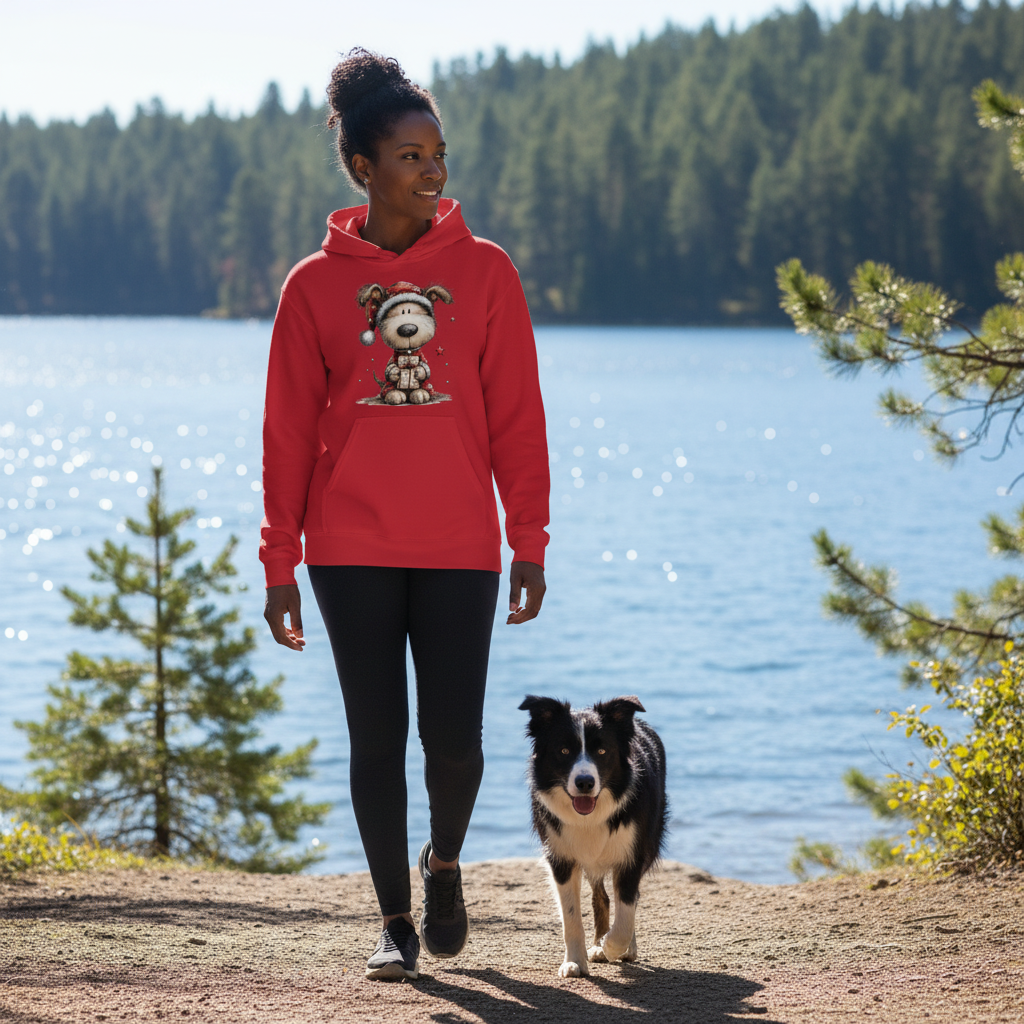 Whimsy Pup Christmas - Dog Lover Holiday Hoodie Gift