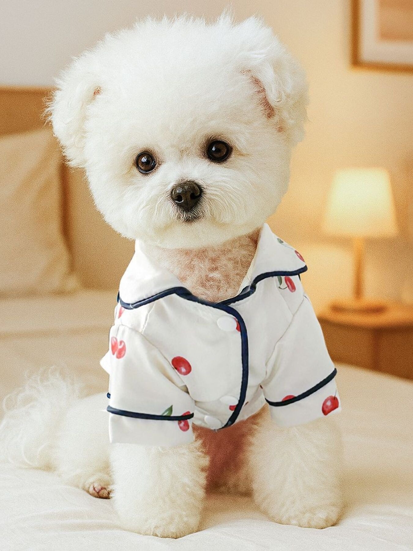 Satin Pet Pajamas with Contrast Piping