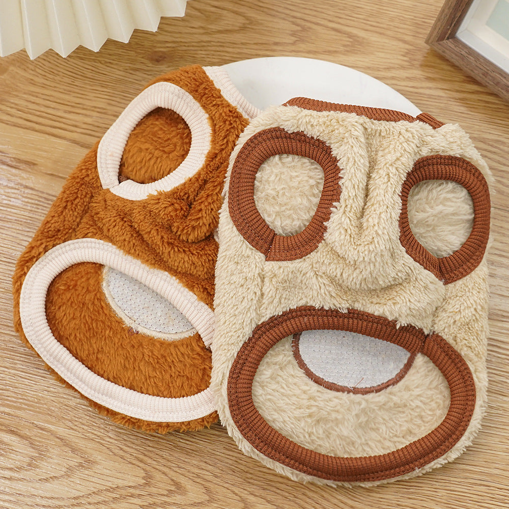 Bear Ears Fleece Coat - Warm Winter Pet Outfit