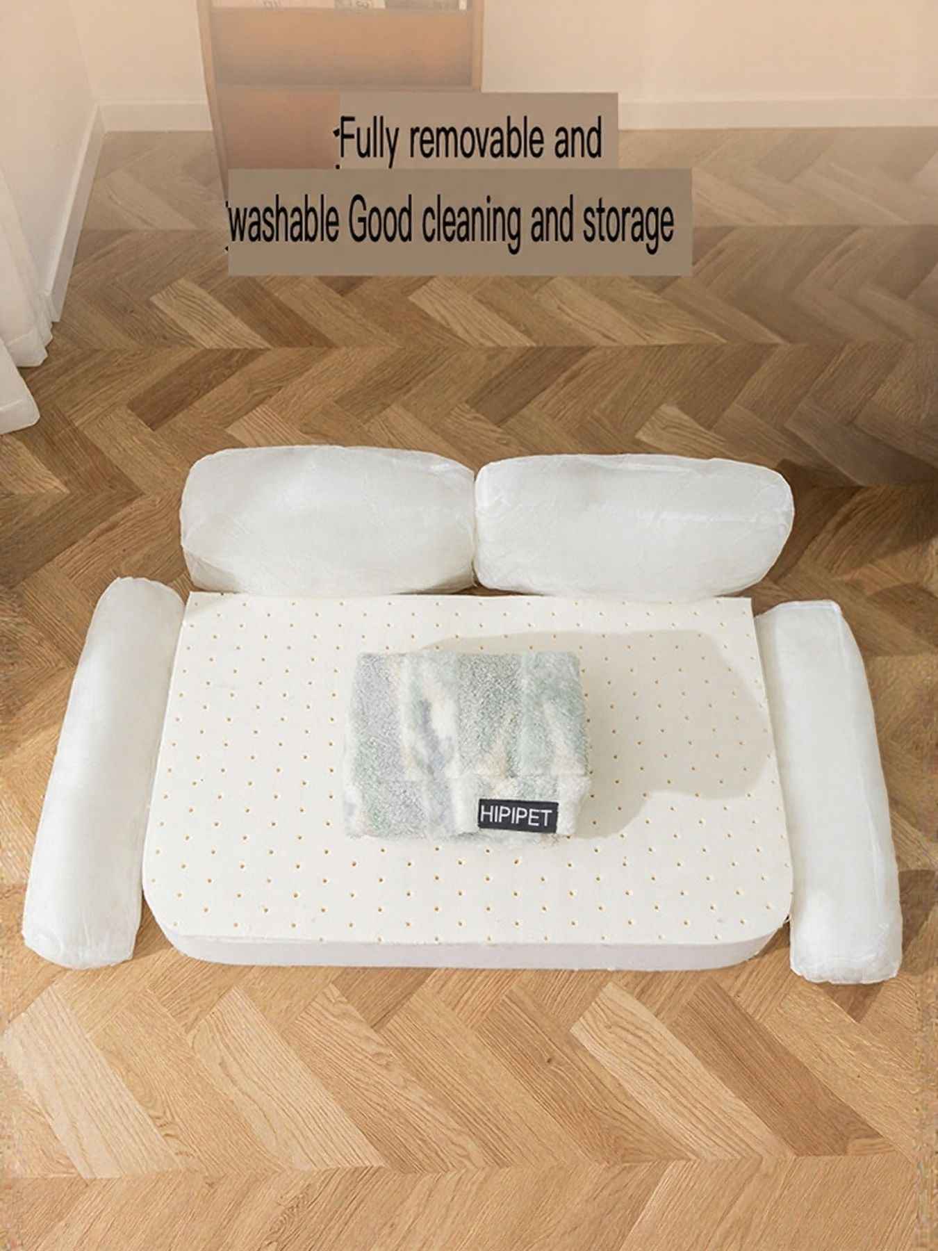 Pet Plush Bolster Bed Semi-Enclosed - Cozy Nest for Cats and Dogs