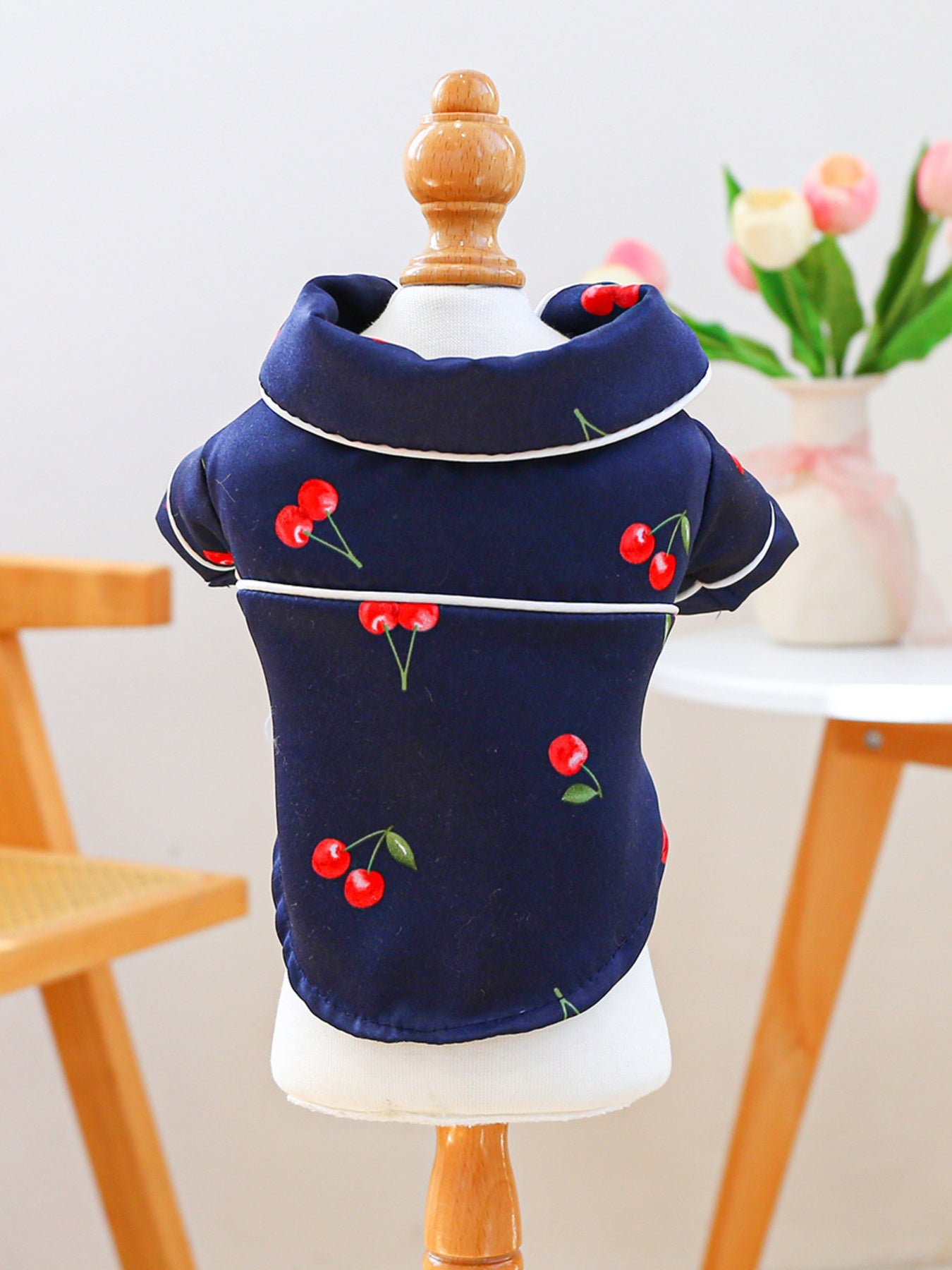 Satin Pet Pajamas with Contrast Piping