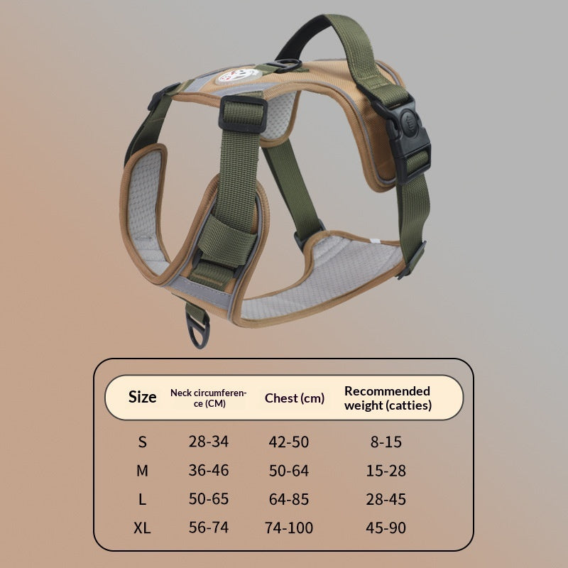 Adjustable Dog Harness - Large Chest Style with Leash
