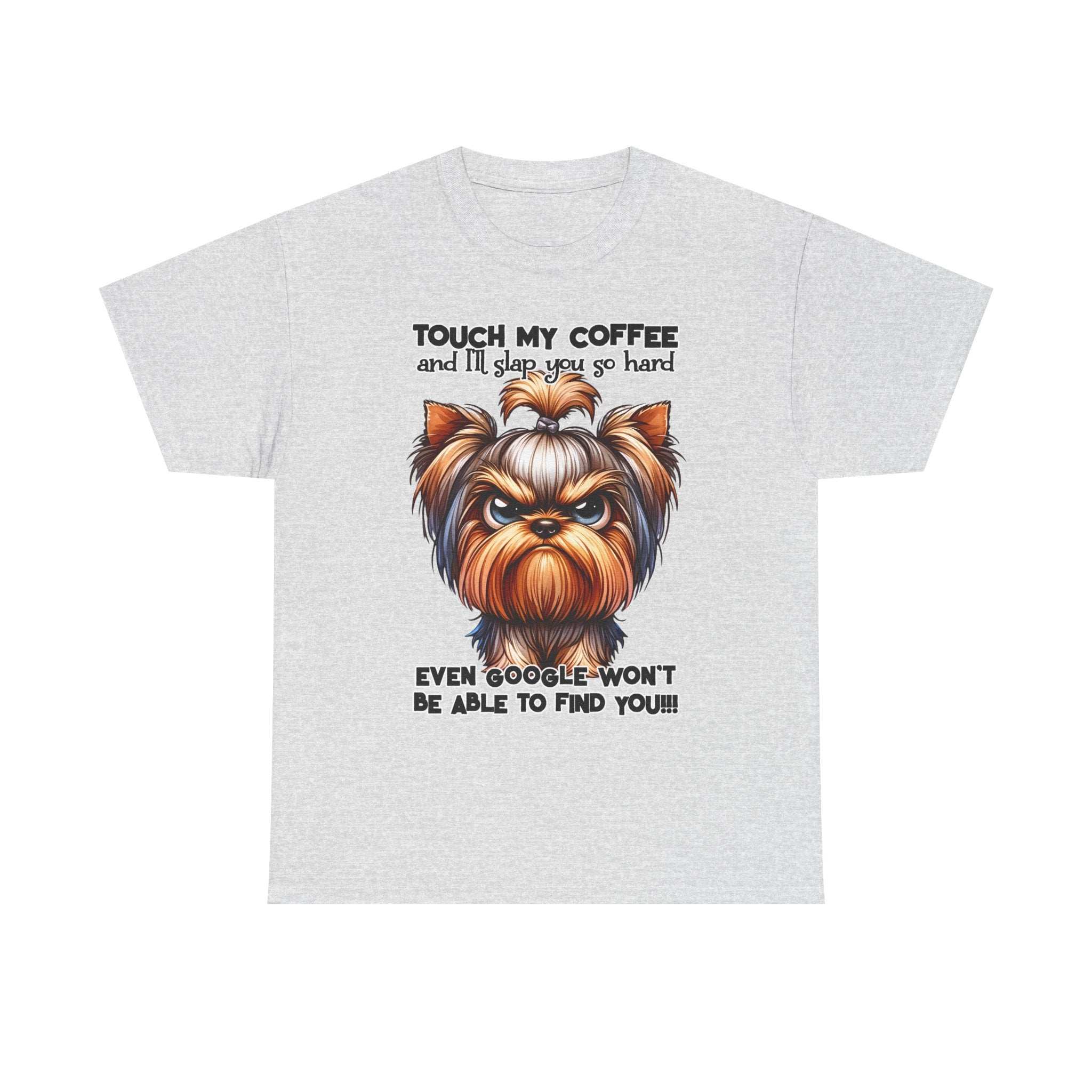 Funny Dog Graphic T-Shirt with Coffee Humor