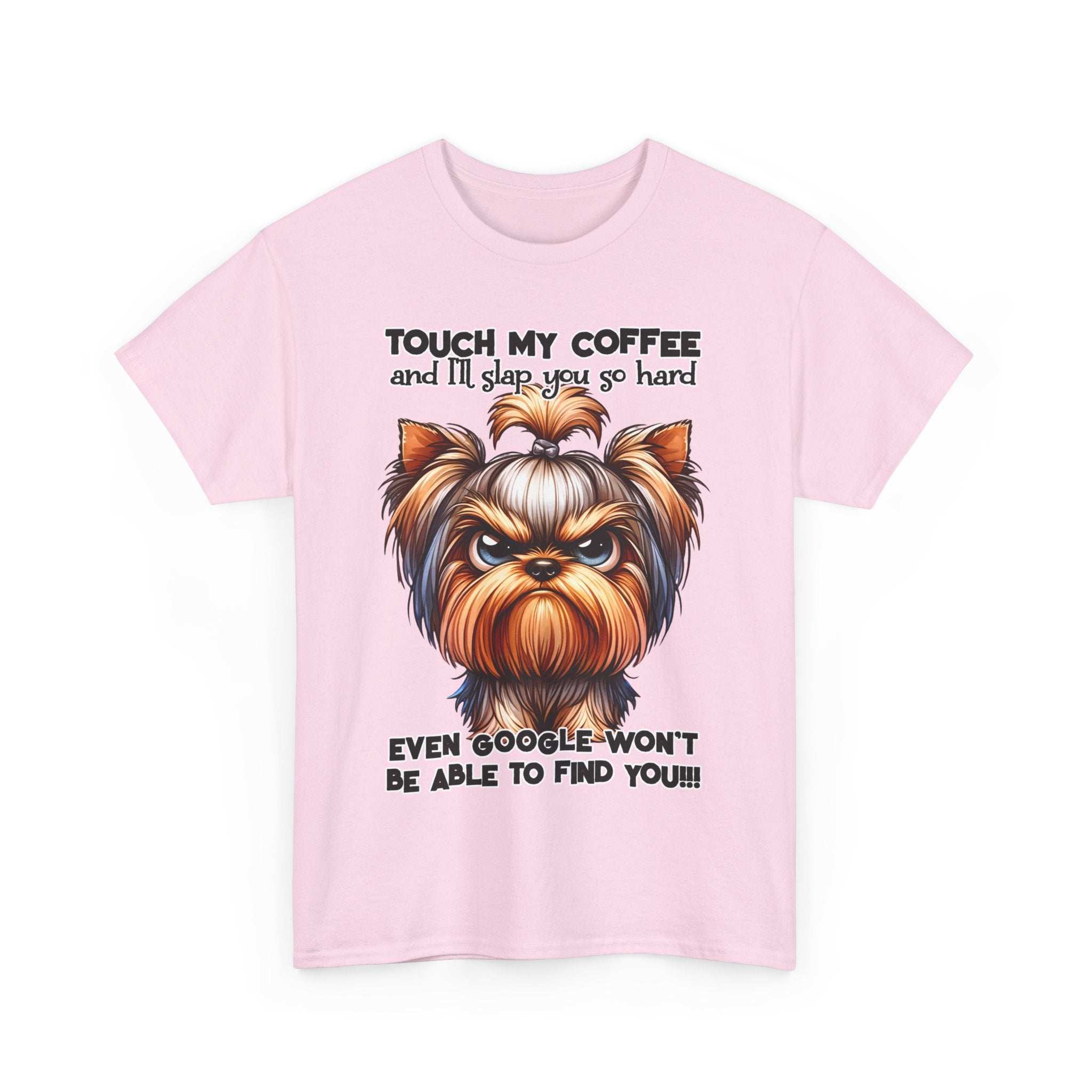 Funny Dog Graphic T-Shirt with Coffee Humor