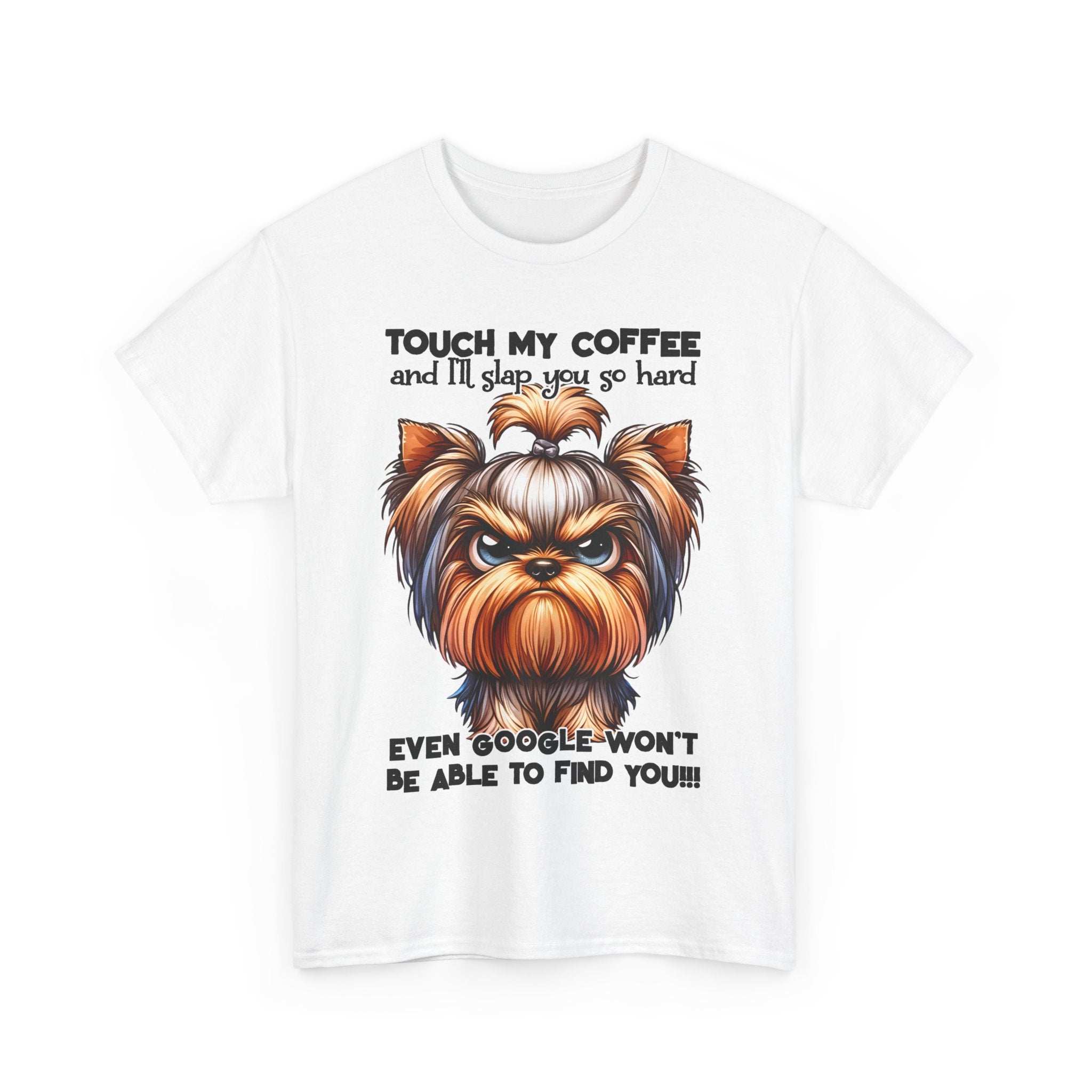 Funny Dog Graphic T-Shirt with Coffee Humor
