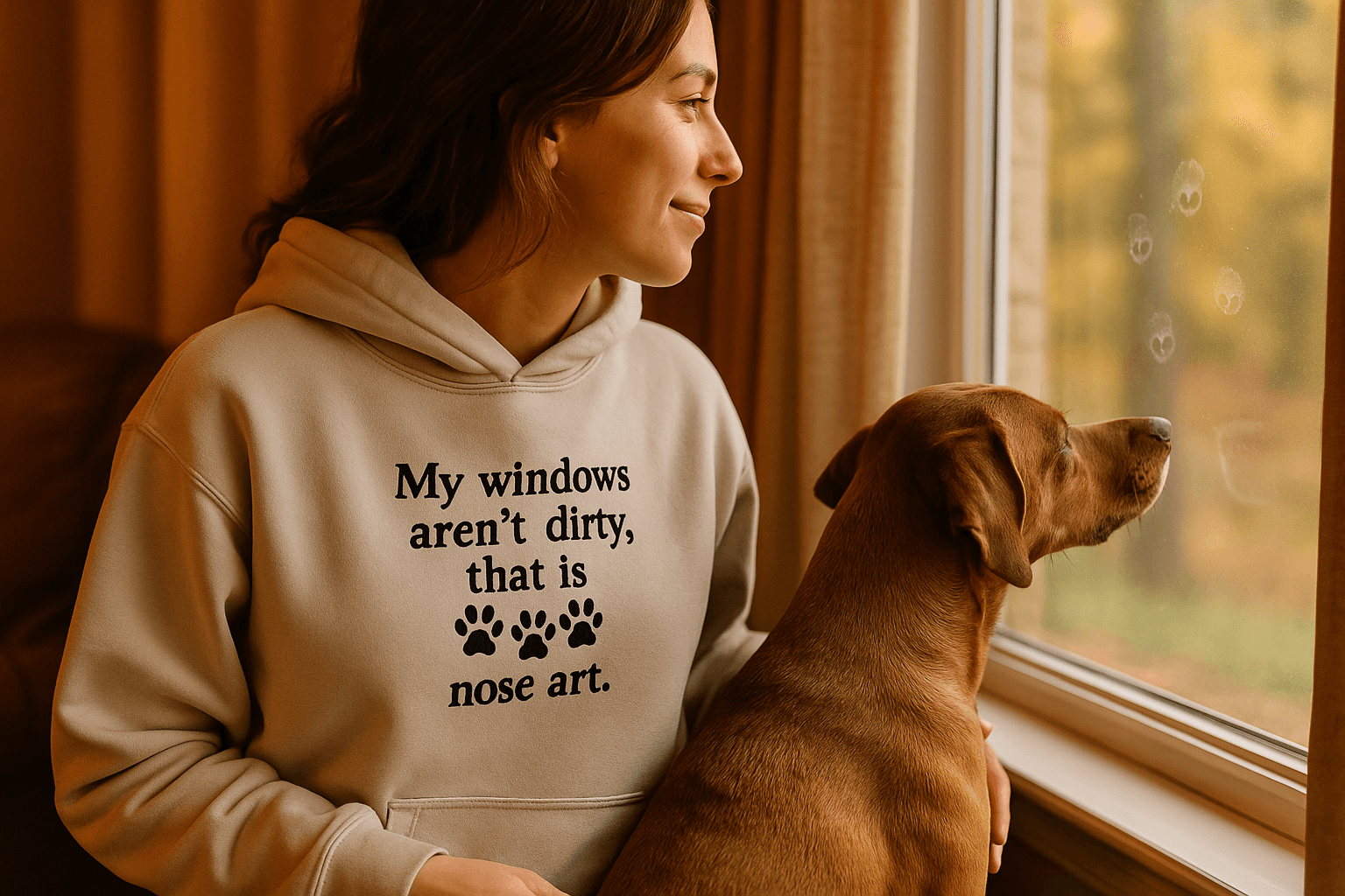 Window Nose Art Hoodie Sweatshirt - Pet Parent Comfort